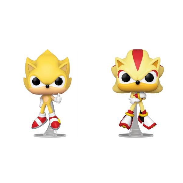 Sonic the Hedgehog - Super Sonic & Super Shadow US Exclusive Flocked Pop! Vinyl 2-Pack