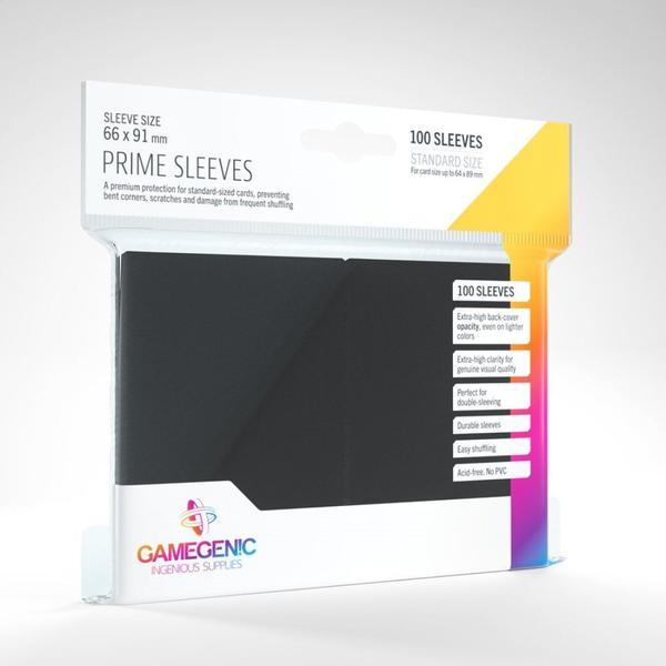 Gamegenic Prime Card Sleeves Black (66mm x 91mm) (100 Sleeves Per Pack)