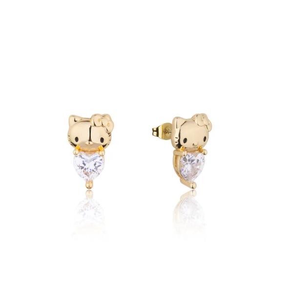 Couture Kingdom Sanrio Hello Kitty April Birthstone Stud Earrings Gold