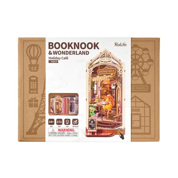 Robotime DIY Bookends Kit Holiday Cafe