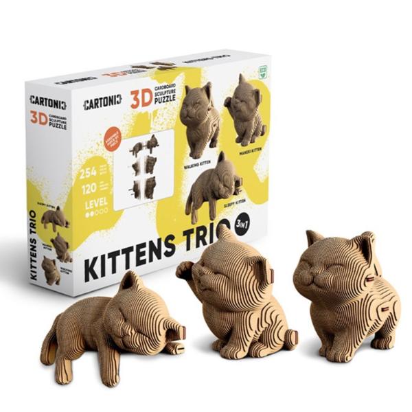 Cartonic Kittens Trio 3D Puzzle
