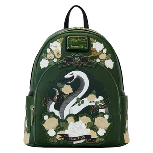 Loungefly Harry Potter - Slytherin House Floral Tattoo Mini Backpack