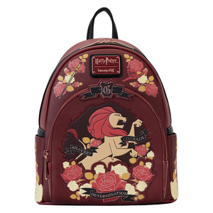 Loungefly Harry Potter - Gryffindor House Floral Tattoo Mini Backpack