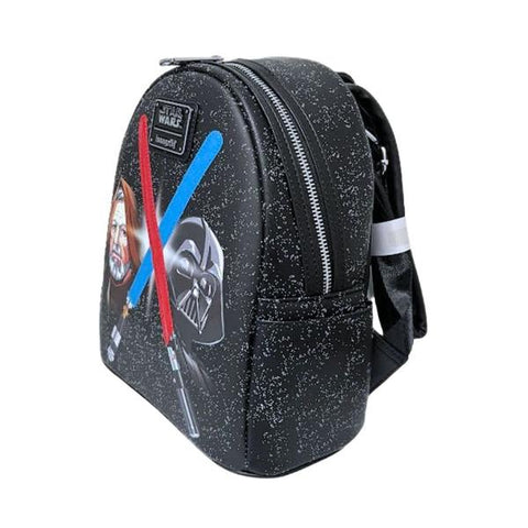 Image of Loungefly Star Wars - Darth Vader & Obi-Wan Light-Up US Exclusive Mini Backpack