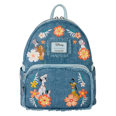 Loungefly Disney - Dogs & Cats Faux Denim Fringe Mini Backpack