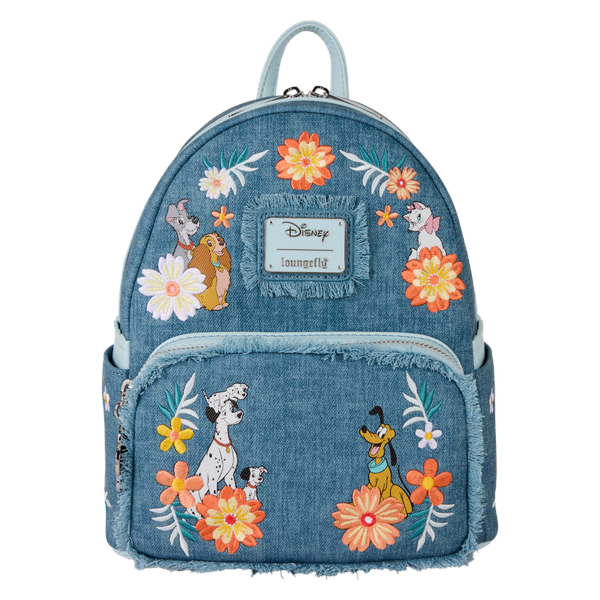 Loungefly Disney - Dogs & Cats Faux Denim Fringe Mini Backpack