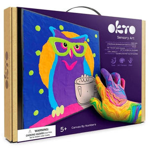 OKTO Paint by Numbers with Clay - Owl Kit (29cm x 29cm)