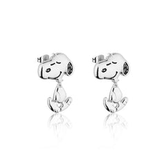 Couture Kingdom Peanuts The Snoopy Walking Drop Earrings Silver