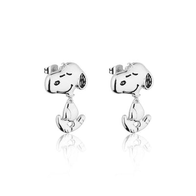 Couture Kingdom Peanuts The Snoopy Walking Drop Earrings Silver