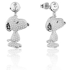 Couture Kingdom Peanuts Snoopy & Charlie Brown Pearl Drop Earrings Silver Plated