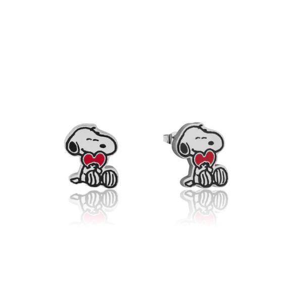 Couture Kingdom ECC Peanuts Snoopy Heart Enamel Stud Earrings