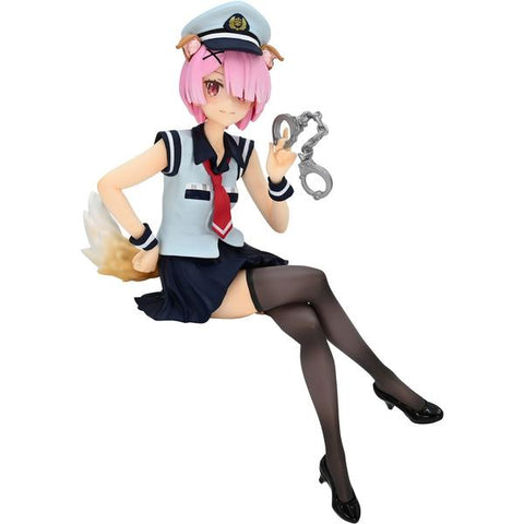 Rezero Starting Life In Another World Noodle Stopper Figure Ram Police Officer Cap With Dog Ears