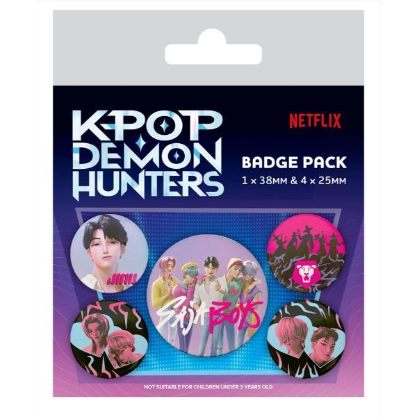 KPop Demon Hunters - Saja Boys Badge Mixed 5 Pack