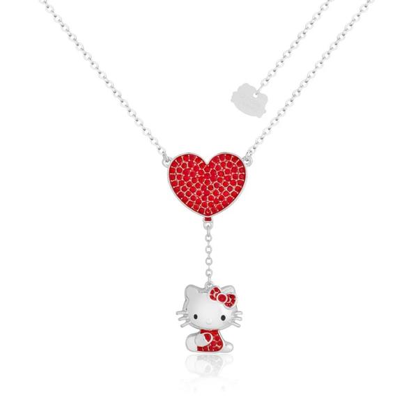 Sanrio Couture Kingdom - Hello Kitty Crystal Heart Necklace Yellow Gold Plated
