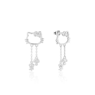 Couture Kingdom Sanrio Hello Kitty Outline Studs White Gold Plate