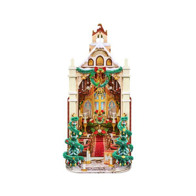 Robotime DIY Bookends Kit Christmas Church Caroling Cathedral