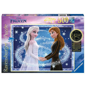 Ravensburger - Disney Frozen The Sisters Anna And Elsa Starline 500pc Glow In The Dark Puzzle