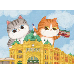 The Puzzle Collab The Flinders Street Station and Cats 500pc Puzzle