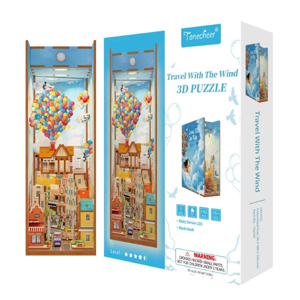 Tonecheer Travel With The Wind Book Nook DIY Wooden Kit