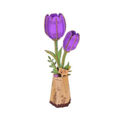 Robotime Wood Bloom Purple Tulip
