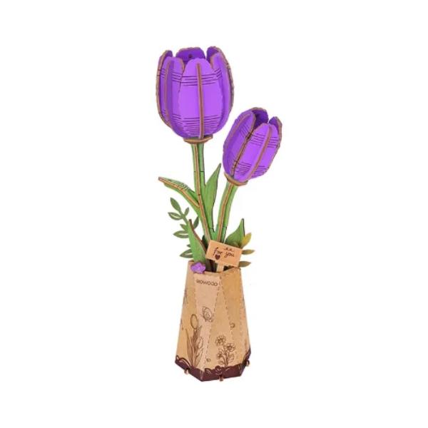 Robotime Wood Bloom Purple Tulip