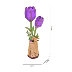 Robotime Wood Bloom Purple Tulip