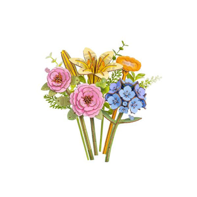 Robotime Wood Bloom Misty Pink Bouquet