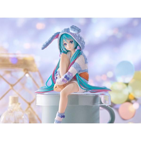 Hatsune Miku Noodle Stopper Figure Rabbit Ear Hood Pajama Blue Color Version Character Vocal Series 01