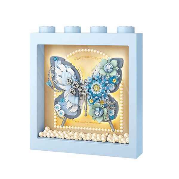 LOZ Mini Blocks - Light Up Display Frame Blue Butterfly