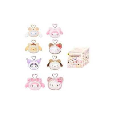 Top Toys Sanrio Characters - Fluffy Teddy Bear Heads Series Plush Vinyl Keychain Blind Box