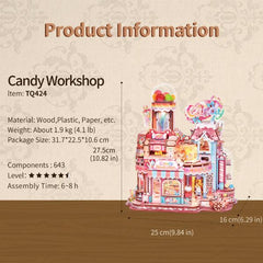 Tonecheer Candy Workshop Booknook 3D DIY Wooden Kit