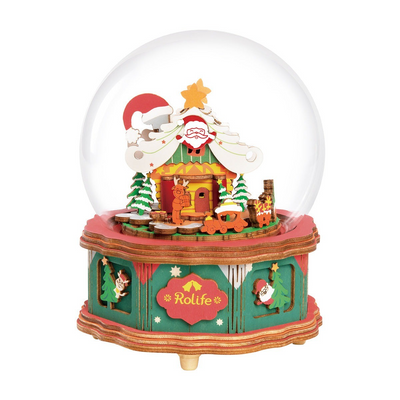 Robotime Music Box Christmas Town Wooden Kit