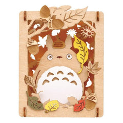My Neighbor Totoro - Autumn Sunlight Filtering Through the Trees Paper Theater Wood Style