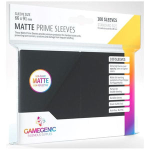Gamegenic Matte Prime Card Sleeves Black (66mm x 91mm) (100 Sleeves Per Pack)