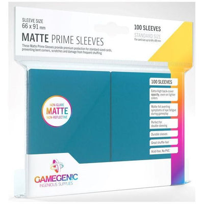 Gamegenic Matte Prime Card Sleeves Blue 100 Sleeves Per Pack 66mm x 91mm