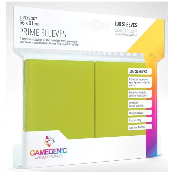 Gamegenic Prime Card Sleeves Lime 100 Sleeves Per Pack 66mm x 91mm