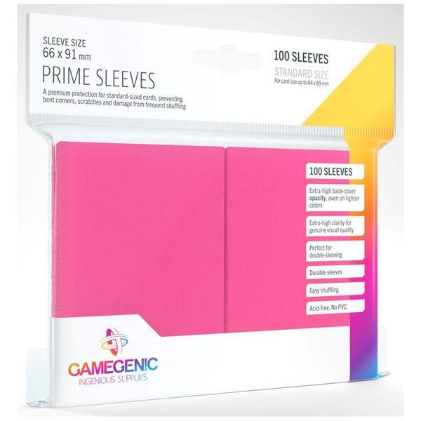 Gamegenic Prime Card Sleeves Pink 100 Sleeves Per Pack 66mm x 91mm