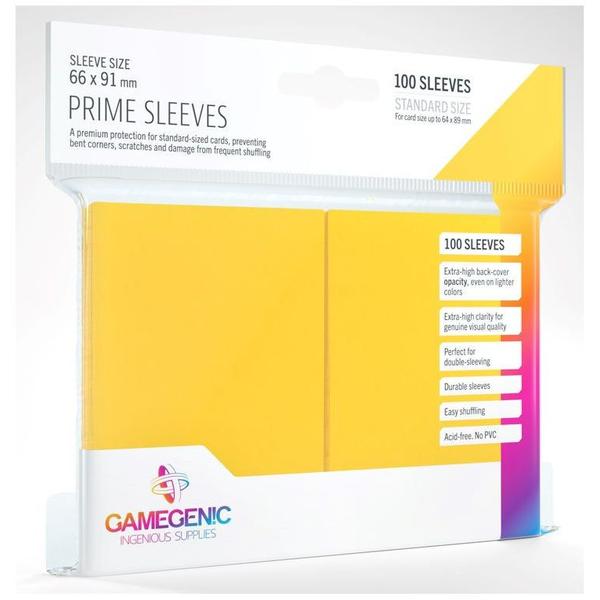 Gamegenic Prime Card Sleeves Yellow 100 Sleeves Per Pack 66mm x 91mm