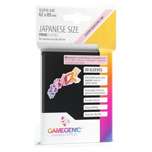 Gamegenic Prime Japanese Sized Sleeves - Size Code PINK - Sleeve Colour Black (62mm x 89mm) (60 Sleeves Per Pack)