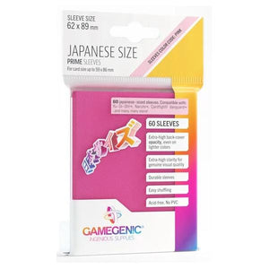 Gamegenic Prime Japanese Sized Sleeves - Size Code PINK - Sleeve Colour Pink (62mm x 89mm) (60 Sleeves Per Pack)
