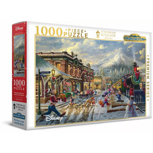 Harlington Thomas Kinkade - Disney Mickey & Minnie Candy Cane Express 1000pc Jigsaw Puzzle