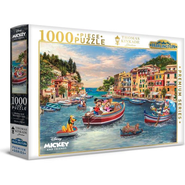 Harlington Thomas Kinkade - Disney Mickey & Minnie In Italy 1000pc Puzzle