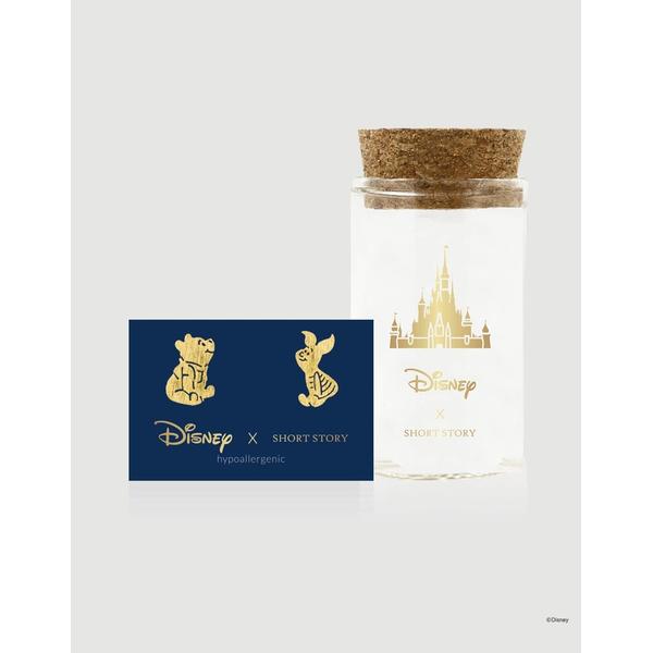 Disney X Short Story Earring Pooh and Piglet Gold