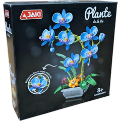 JAKI – Elegant Blue Moth Orchid Plastic Brick Model Kit 589 Piece Set