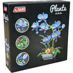 JAKI – Elegant Blue Moth Orchid Plastic Brick Model Kit 589 Piece Set