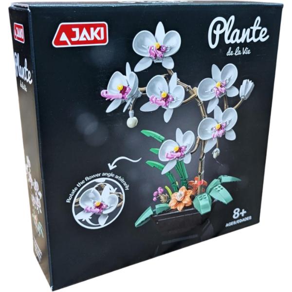 JAKI – Quiet White Moth Orchid Plastic Brick Model Kit 589 Piece Set