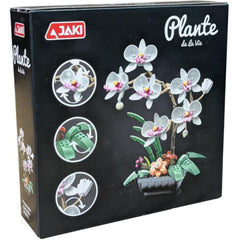 JAKI – Quiet White Moth Orchid Plastic Brick Model Kit 589 Piece Set