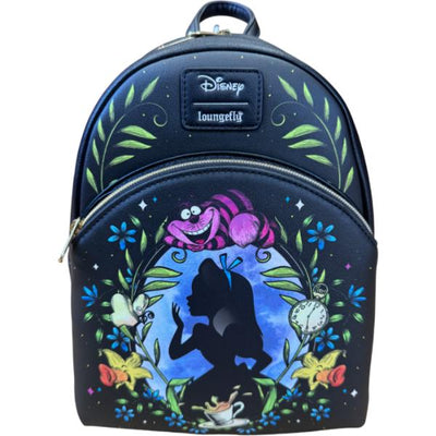 Loungefly - Alice in Wonderland 1951 Alice & Cheshire Cat Floral US Exclusive Glow Mini Backpack