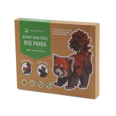 Makebug - 3D Kraft Paper Puzzle Large Red Panda