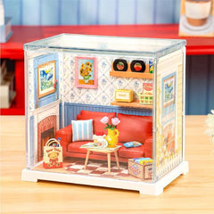Robotime DIY Plastic Superstore Mini Country Blue Lounge